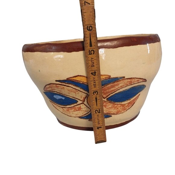 1930s Abstract Ware Mixing Bowl Handmade Hand Painted Signed FM March 1930 - Picture 8 of 10